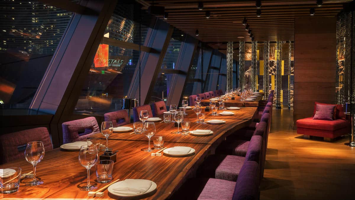 zuma vip group dining area las vegas