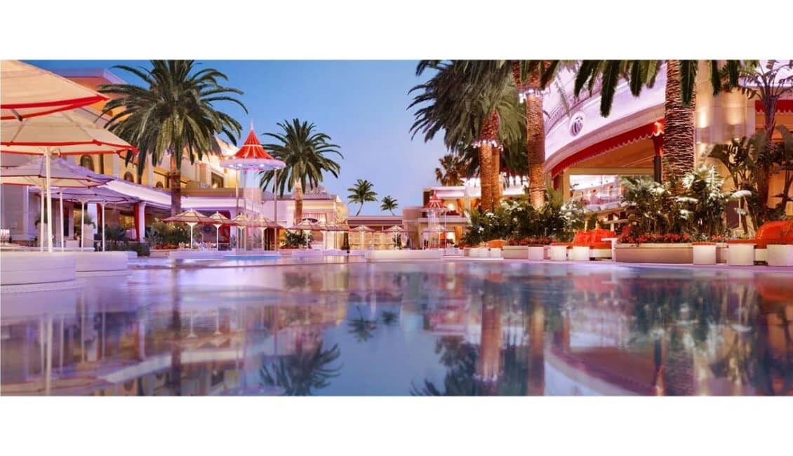 Encore Beach Club Pool at Night in Las Vegas