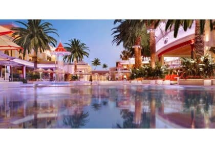 Encore Beach Club Pool at Night in Las Vegas