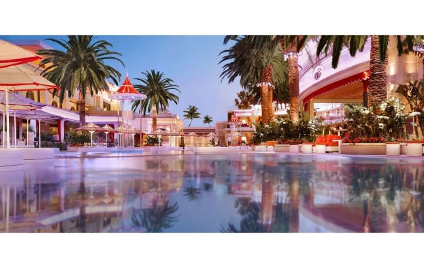 Encore Beach Club Pool at Night in Las Vegas