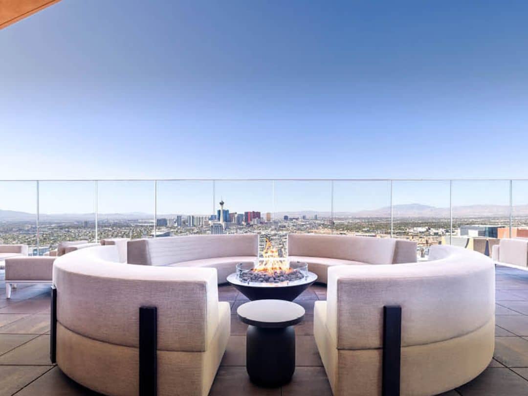Legacy Club at Circa Las Vegas Fire Pit Rooftop View
