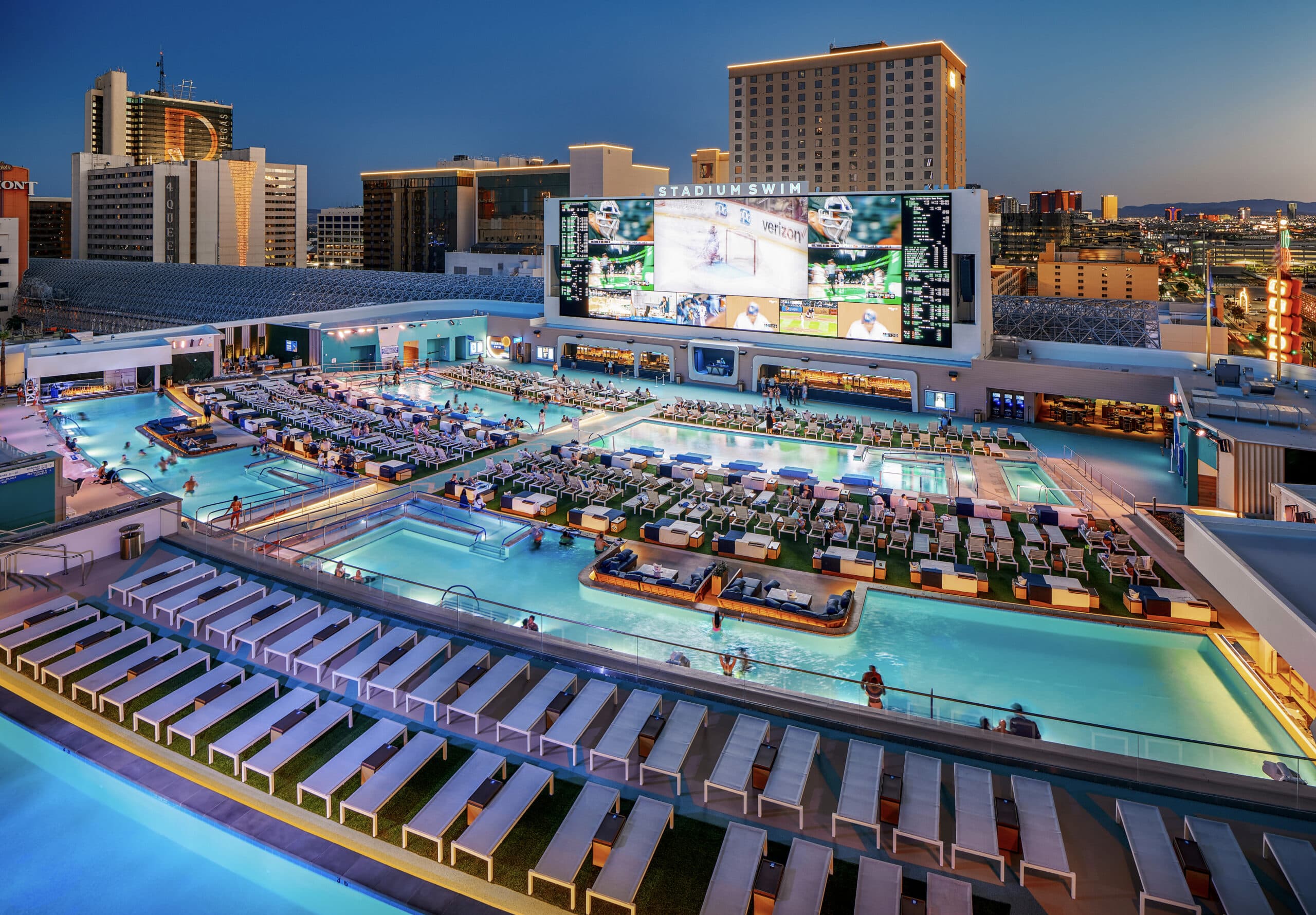 Stadium Swim Sunset LED Screen Overview