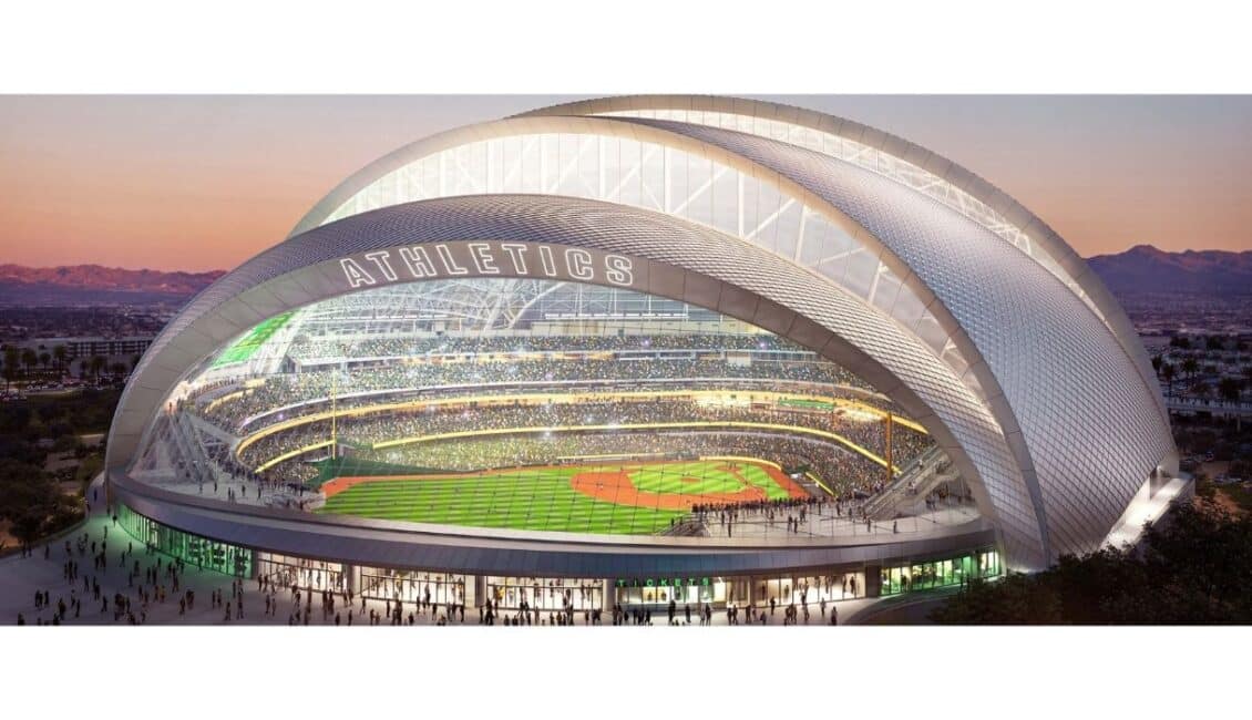 The A's Stadium rendering baseball field