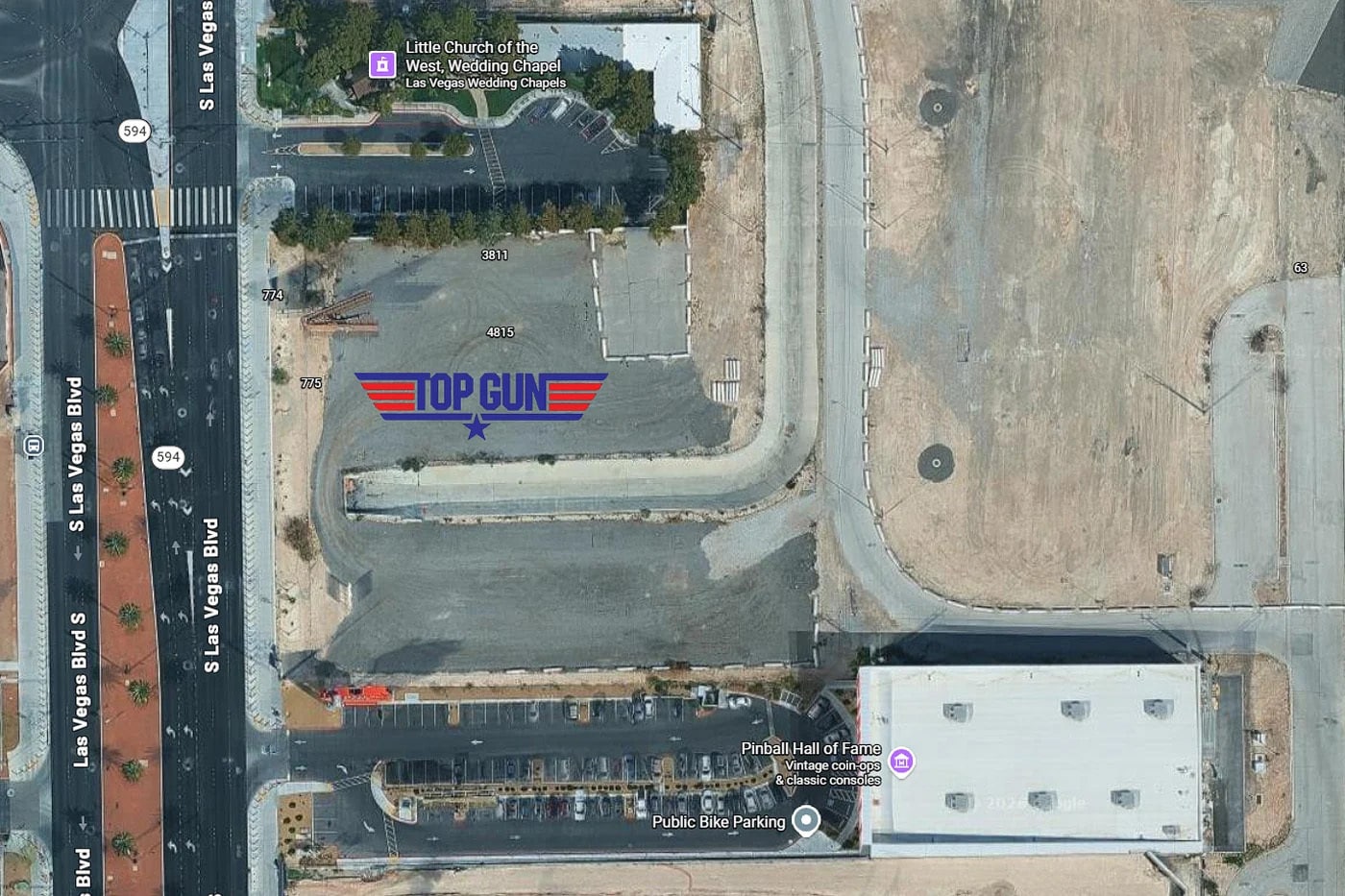 Top gun Vegas lot topview
